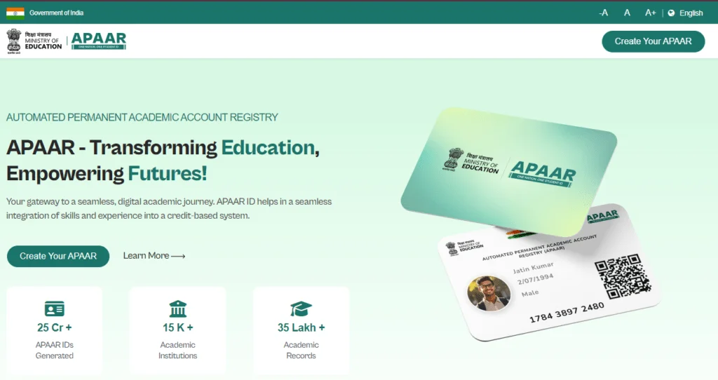 Apaar ID Card Apply Online 2024